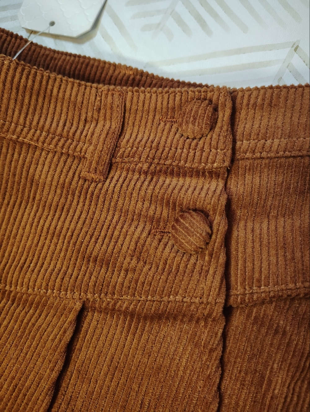 Alter'd State Rust Orange Brown Corduroy Women's Pleated Skirt Medium Boho Cotto - Picture 2 of 10